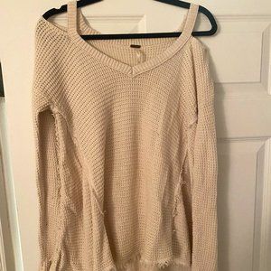 Free People Off the Shoulder Sweater Cream